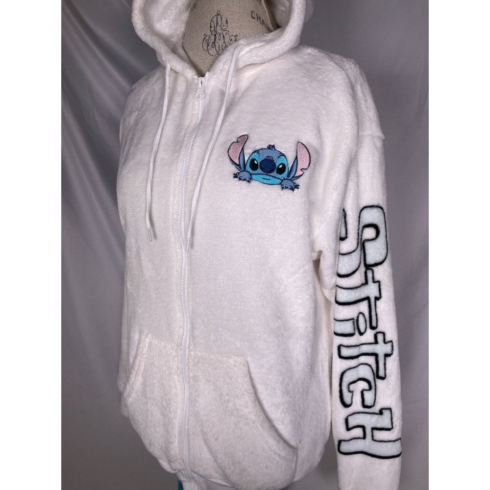 Disney Lilo & Stitch White Fleece Hoodie Women's SMALL